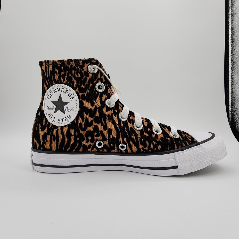 Converse Chuck Taylor All Star Sneakers Womens 7 Animal Print Velvet Burnout NEW - Picture 2 of 11